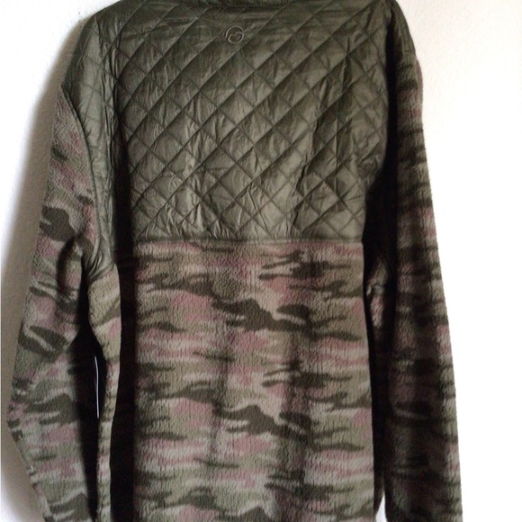 Magellan Sherpa Fleece Quilted Olive Camo Gorpcore Snap Closure Pullover 3XL - Picture 9 of 9